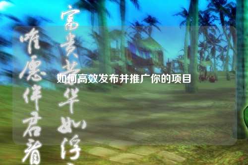 如何高效发布并推广你的项目